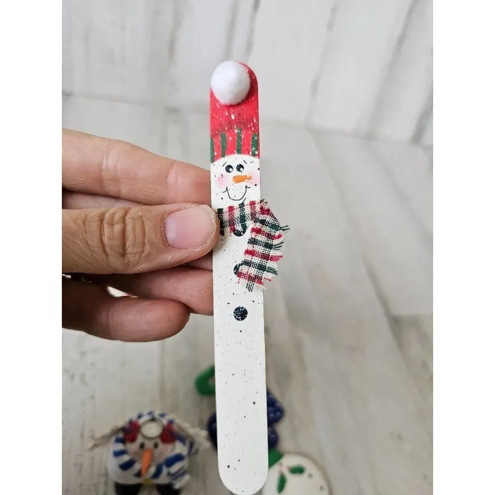 snowman vintage ornament set‎ baby rattle Santa